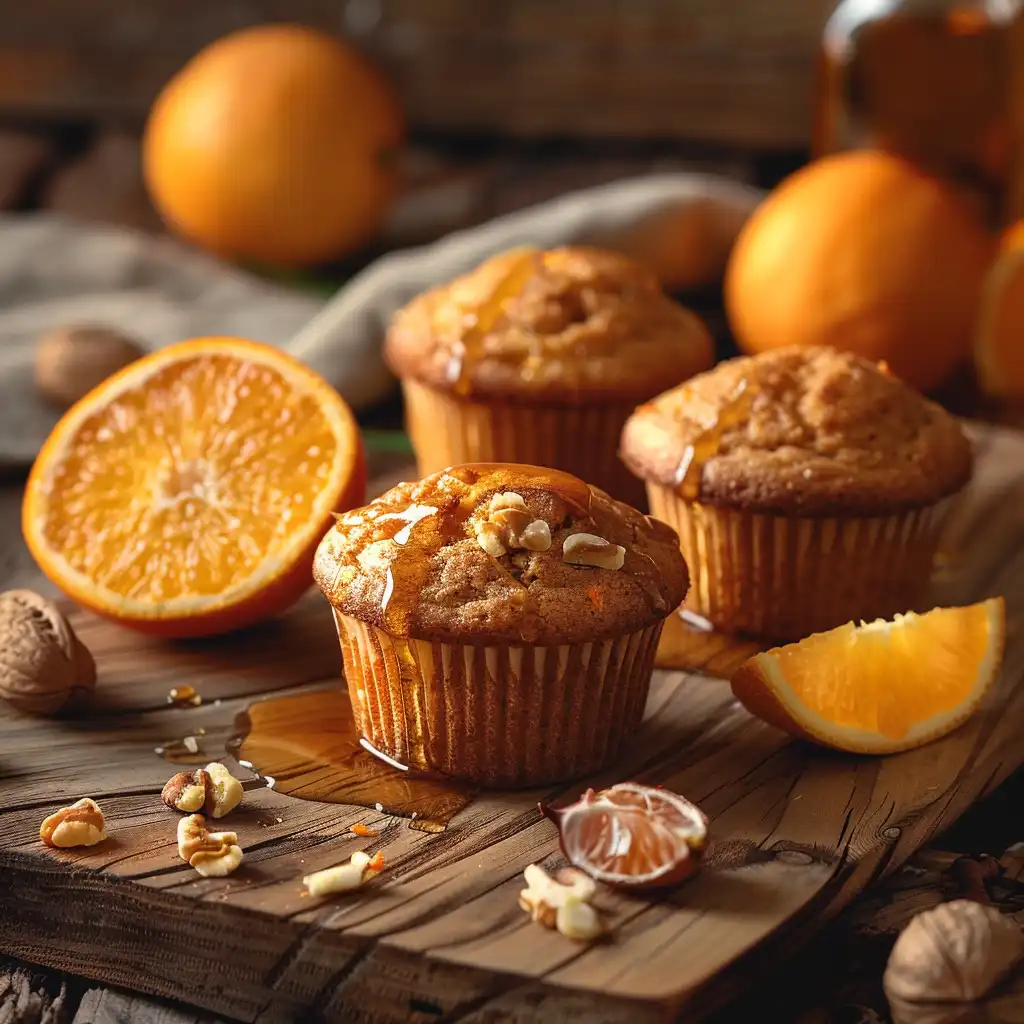 muffin paleo de naranja con sirope de arce