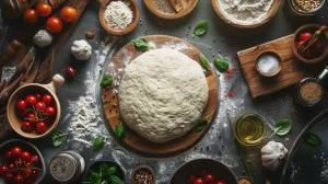 Pizza masa de harina de coco