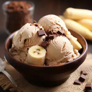 helado de platano y chocolate sin gluten y sin azucares añadidos