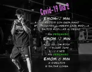 entrenamiento en casa si material de boxeo y físico