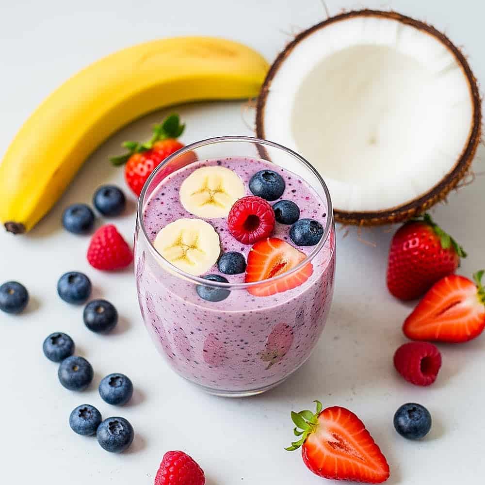 batido keto plátano coco verano