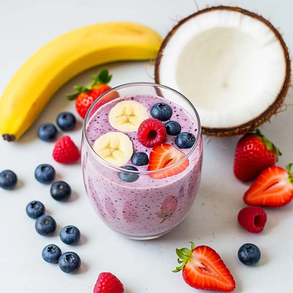 batido keto plátano coco verano