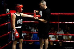 Berta entrenando boxeo en Entrena en Barcelona, Poblenou