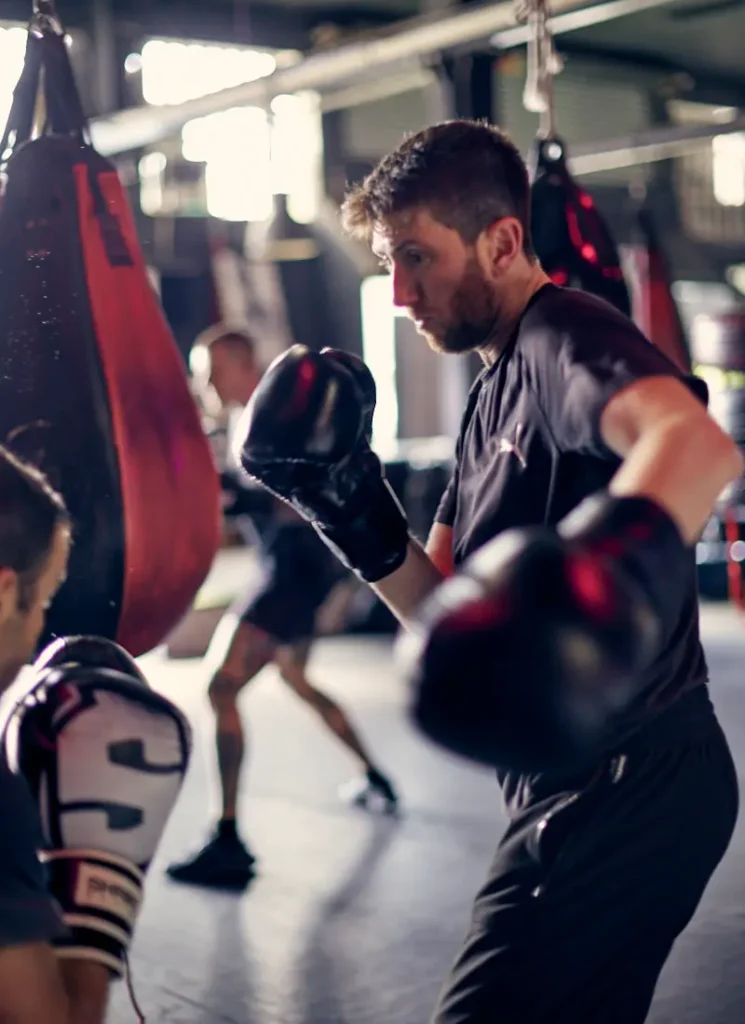 ejercicio de técnica de boxeo